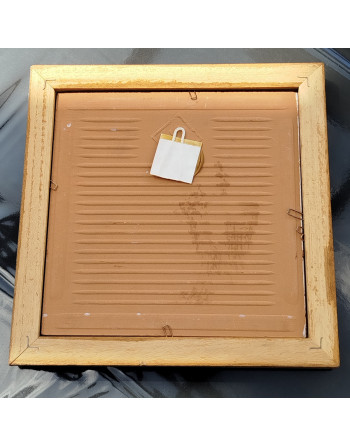 Poésie "Grand-Maman" ou "Grand-Papa" sur carrelage avec cadre en bois clair