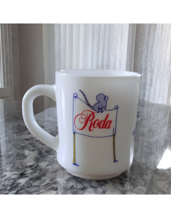 Mug Arcopal avec dessin d'éléphants à bicyclette pour Roda
