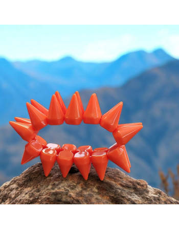 Bracelet en plastique à pics oranges