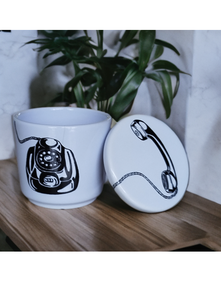 Tasse avec couvercle - Téléphone vintage