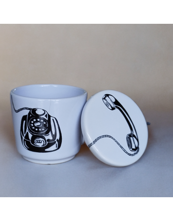 Tasse avec couvercle - Téléphone vintage