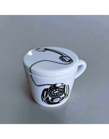 Tasse avec couvercle - Téléphone vintage