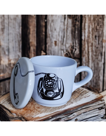 Tasse avec couvercle - Téléphone vintage