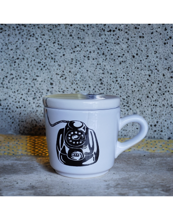 Tasse avec couvercle - Téléphone vintage