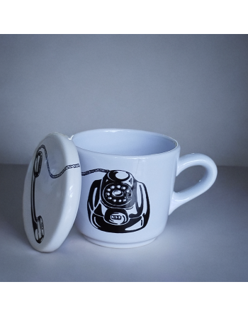 Tasse avec couvercle - Téléphone vintage