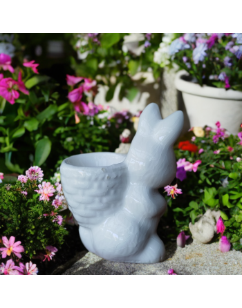 Coquetier lapin blanc en céramique