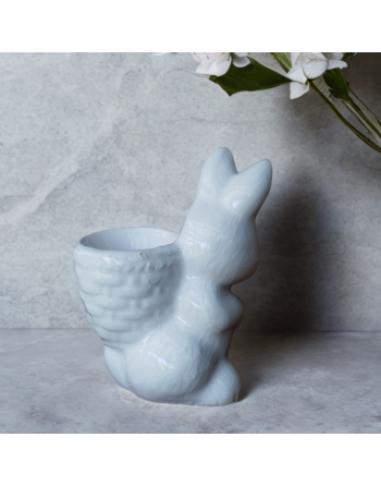 Coquetier lapin blanc en céramique