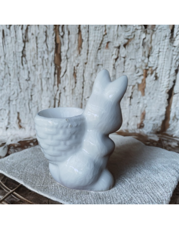 Coquetier lapin blanc en céramique