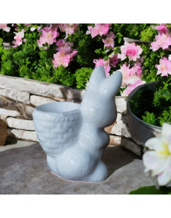 Coquetier lapin blanc en céramique