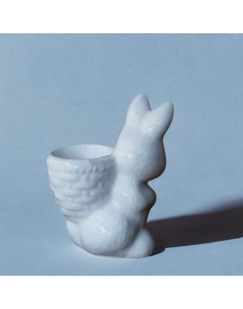 Coquetier lapin blanc en céramique