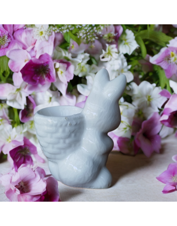 Coquetier lapin blanc en céramique