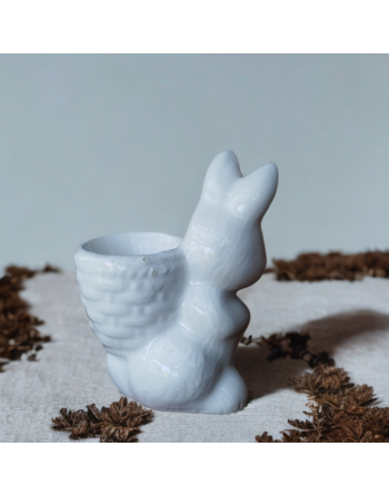 Coquetier lapin blanc en céramique