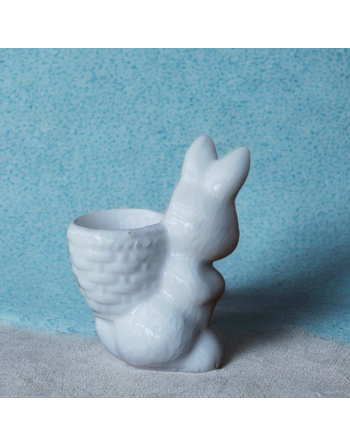 Coquetier lapin blanc en céramique