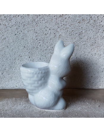 Coquetier lapin blanc en céramique