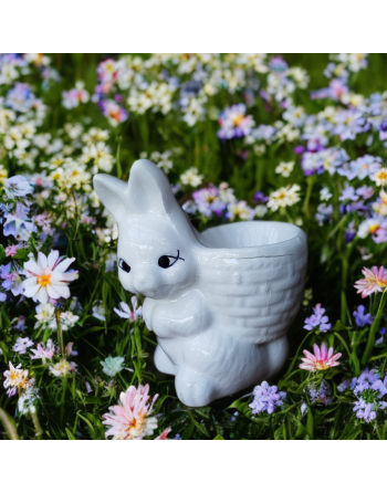 Coquetier lapin blanc en céramique
