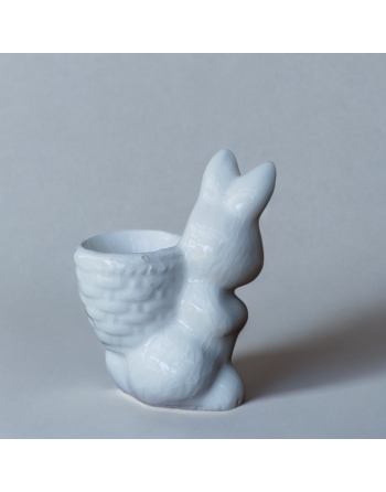 Coquetier lapin blanc en céramique