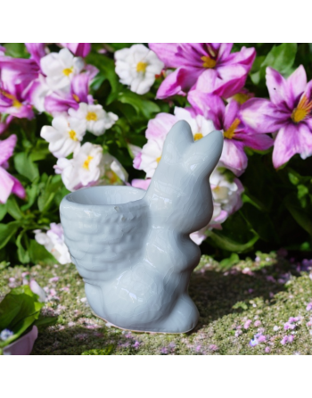 Coquetier lapin blanc en céramique