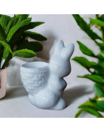 Coquetier lapin blanc en céramique