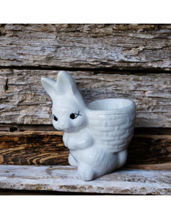 Coquetier lapin blanc en céramique