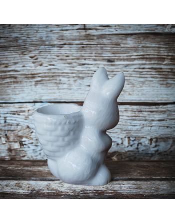 Coquetier lapin blanc en céramique