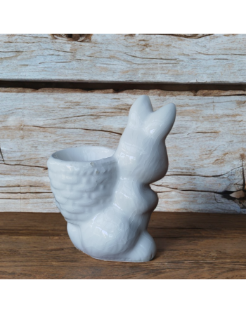 Coquetier lapin blanc en céramique