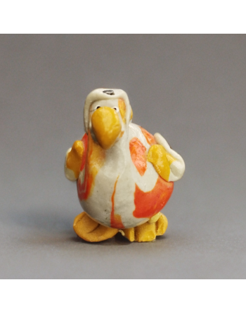 Figurine artisanale Dodo beige et orange en pâte à sel