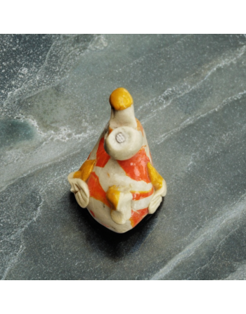 Figurine artisanale Dodo beige et orange en pâte à sel