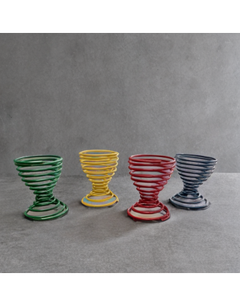 Set de 4 coquetiers en métal ressort – couleurs pop