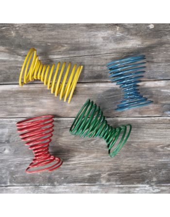 Set de 4 coquetiers en métal ressort – couleurs pop