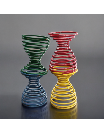 Set de 4 coquetiers en métal ressort – couleurs pop