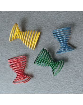 Set de 4 coquetiers en métal ressort – couleurs pop