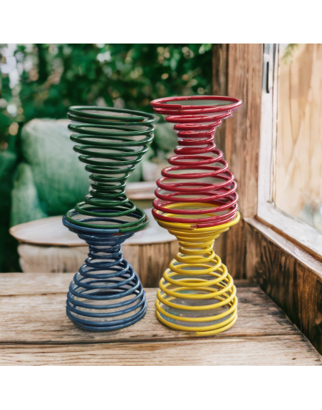 Set de 4 coquetiers en métal ressort – couleurs pop