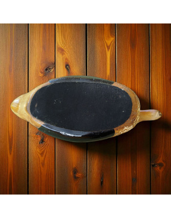 Grand canard en bois massif sculpté et peint à la main - années 70