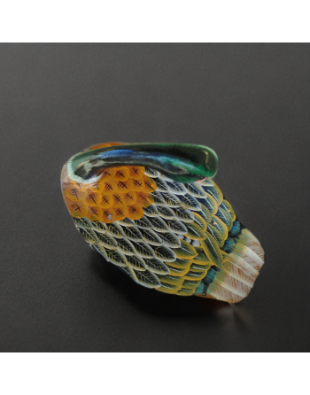 Vide-poches en bois peint en forme de canard colvert