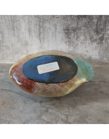 Vide-poches en bois peint en forme de canard colvert