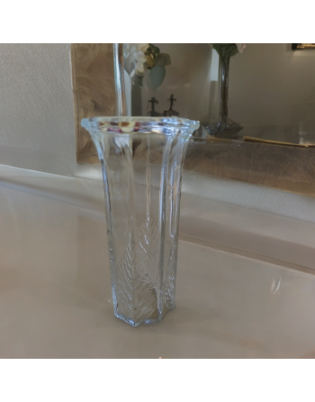 Vase Nuutajärvi, décor feuilles de bouleau - Finlande, années 70