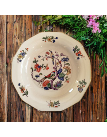 Grande assiette décorative en porcelaine de Baudour - motif Phoenix - Cerabel Belgique