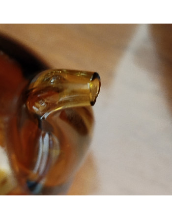 Serviteur de table en bois et verre fumé - Set huile, vinaigre, poivre et sel - Espagne - Années 60-70