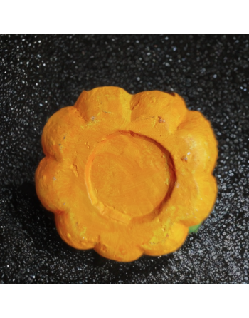 Photophore en terre cuite citrouille Jack O'Lantern avec 2 chauve-souris