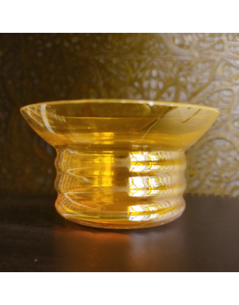 Bougeoir arbre aux couleurs d'automne en métal et verre coloré