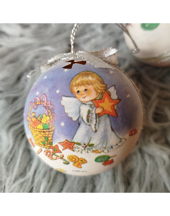 6 boules de Noël - Scènes hivernales anciennes – Woolworth 1988 (y.d.co)