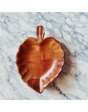 Vide-poches en bambou en forme de feuille