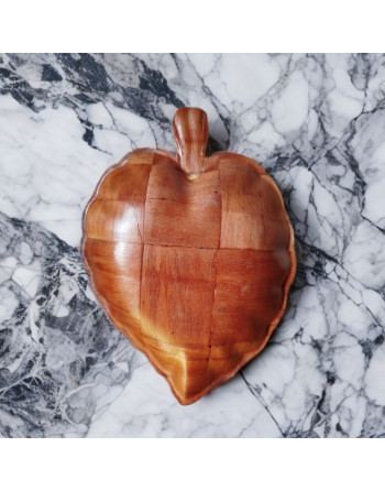 Vide-poches en bambou en forme de feuille