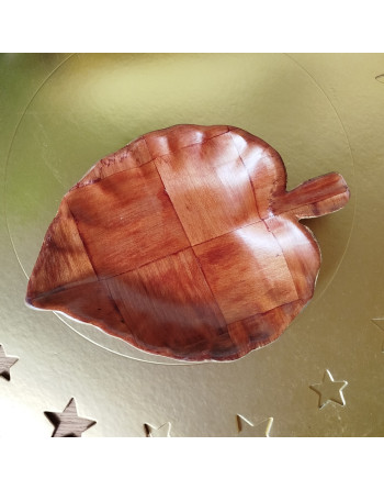 Vide-poches en bambou en forme de feuille