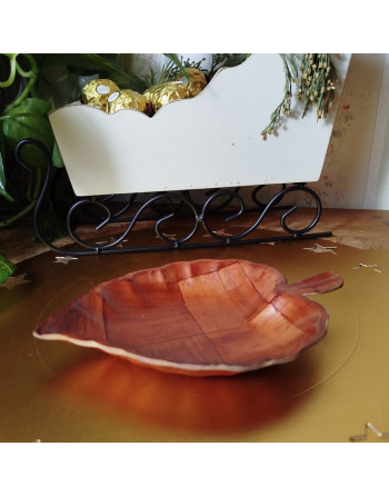 Vide-poches en bambou en forme de feuille